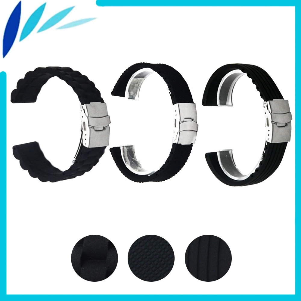 

Silicone Rubber Watch Band 18mm 20mm 22mm for Timex Weekender Expedition Stainless Steel Safety Clasp Strap Loop Belt Bracelet