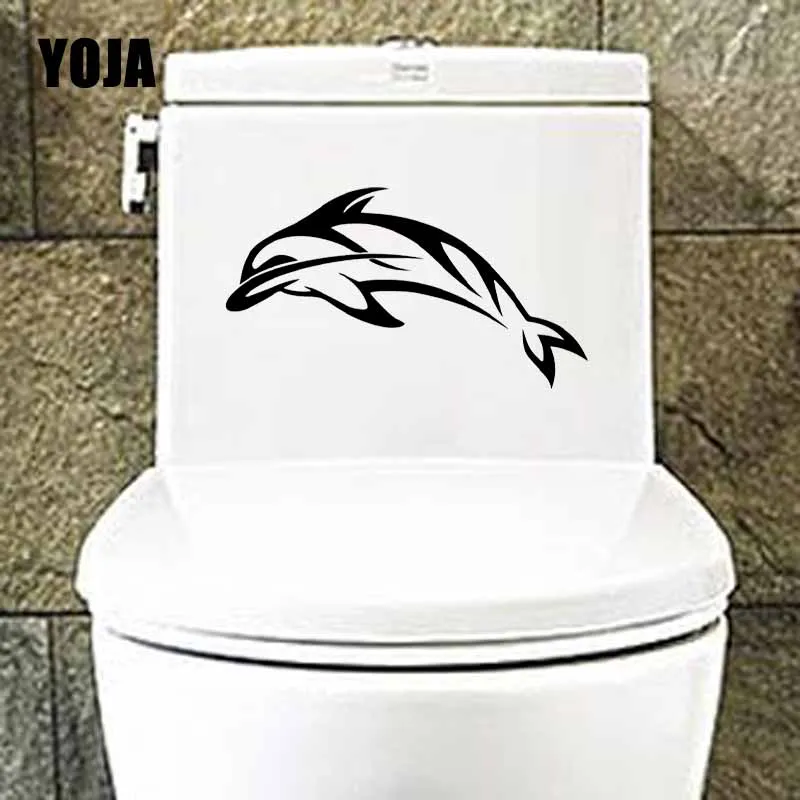 YOJA 23.8X13.2CM Дельфин сиденье для унитаза наклейка Морская жизнь рыбы океан детские