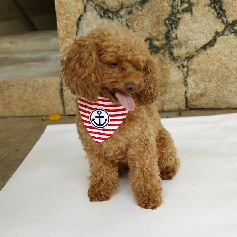 Темно синяя красная полоса собака треугольная повязка ошейник аксессуары для