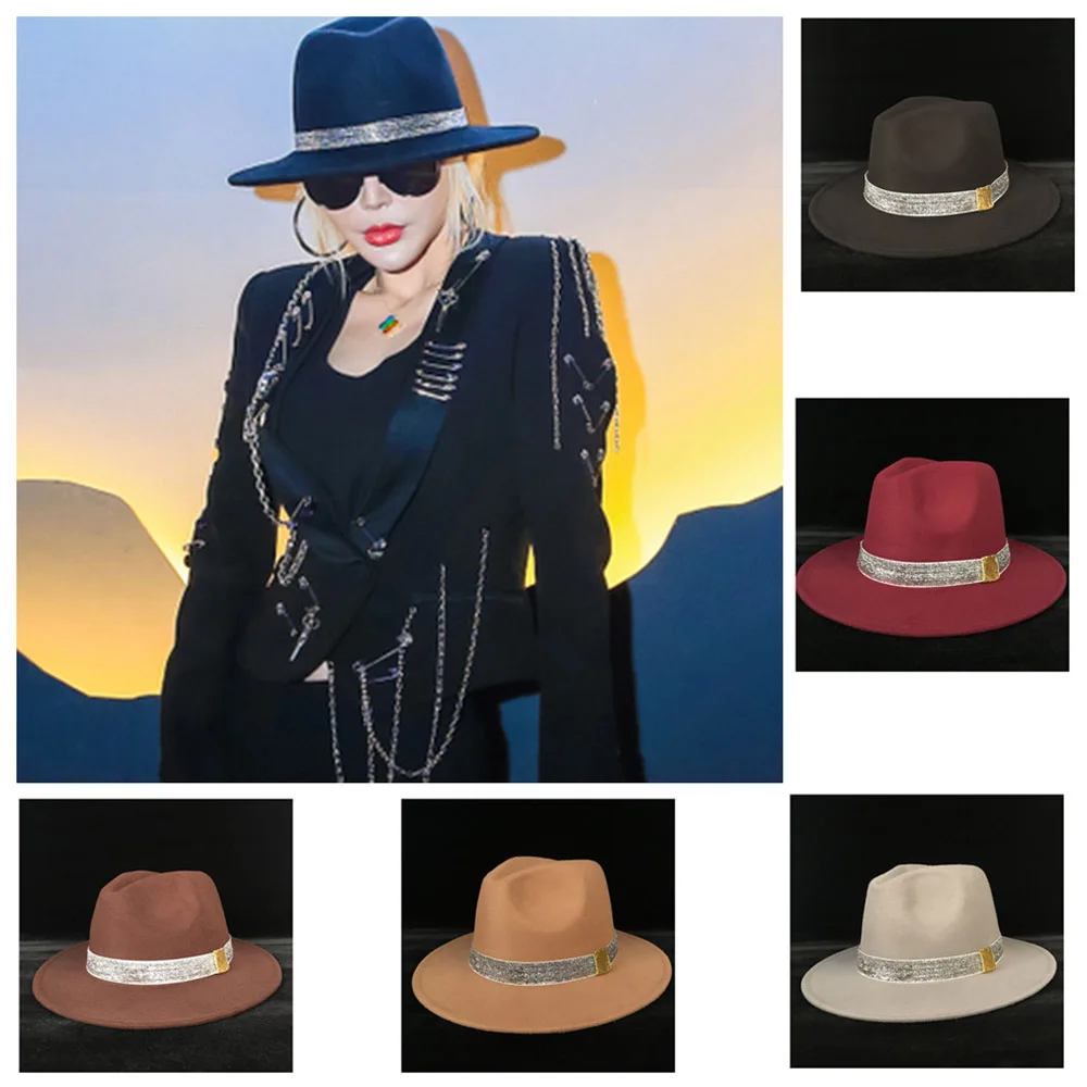 Женская Мужская шерстяная шляпа Chapeu Feminino Fedora Шляпа Laday фетр чародей церковь кепки душ волшебник шляпа большой размеры