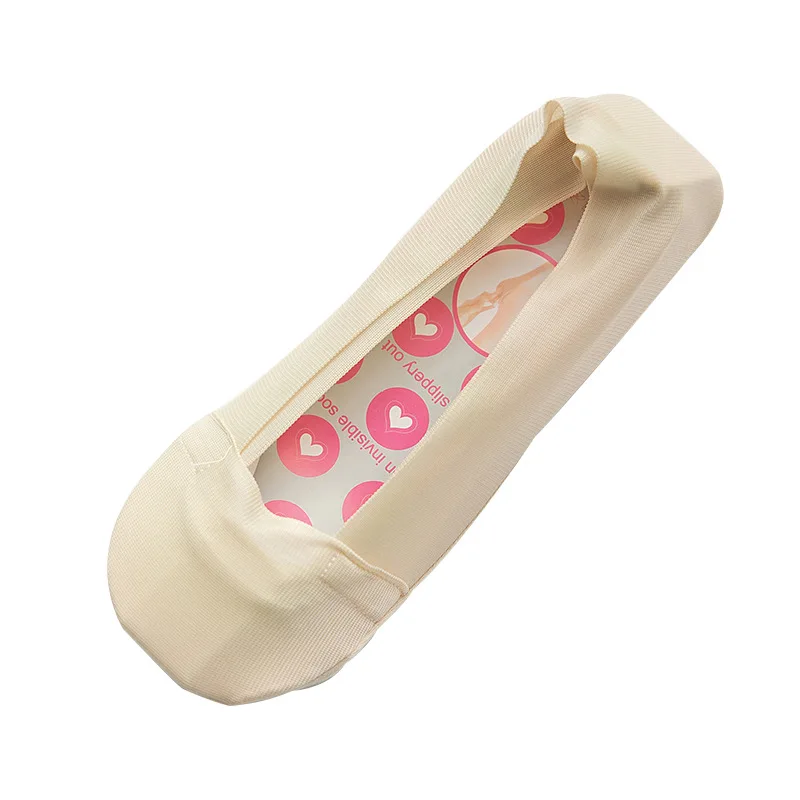 2 пары весна-лето женские шелковые носки тапочки носки-башмачки силикагель