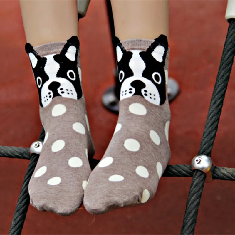 Креативные женские носки Веселые с изображением собаки из мультфильма Harajuku