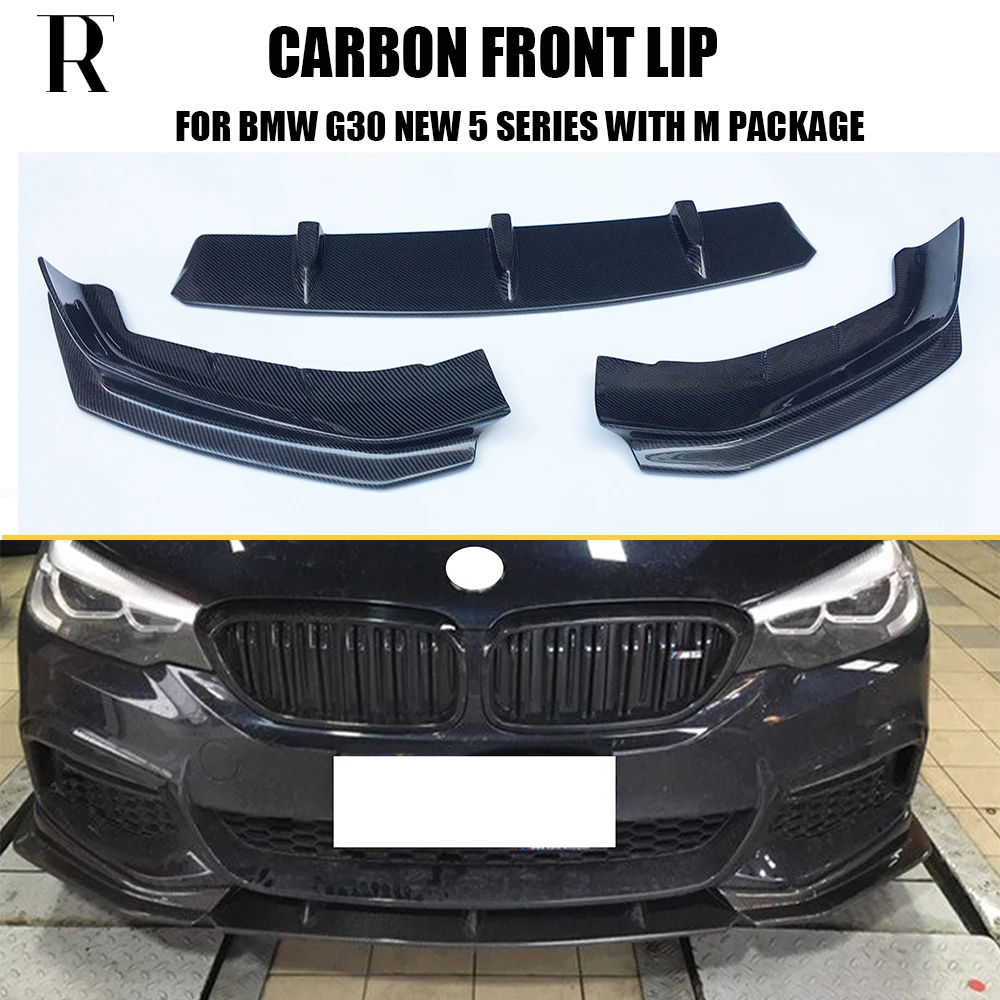 FD Стиль углеродного волокна переднего бампера подбородка губы для BMW G30 седан G31
