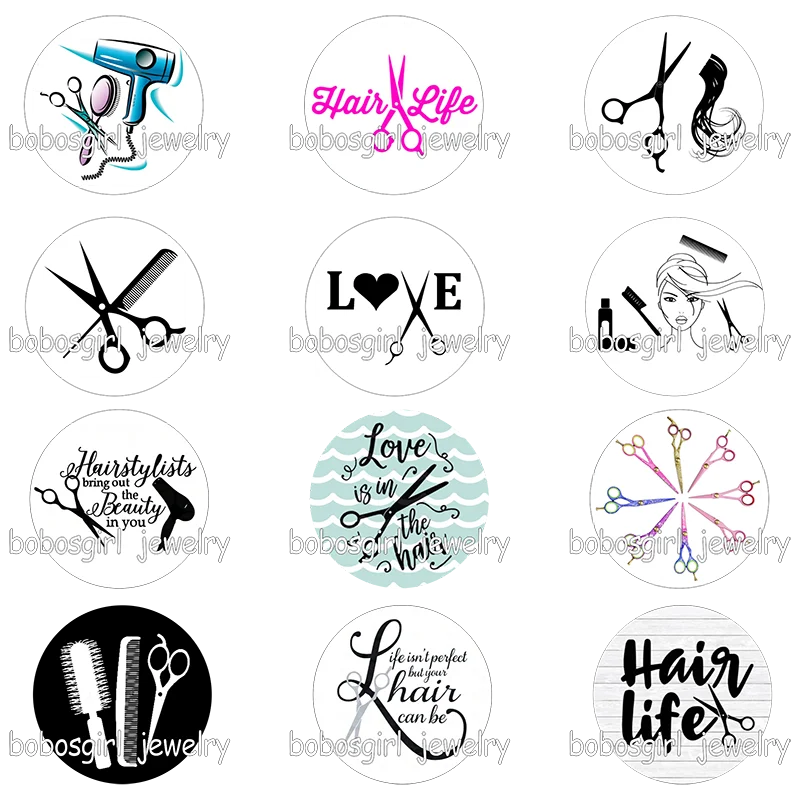 Hair salon Hairdresser glass snap button photo print Phone Holder GS9338 | Bracelets