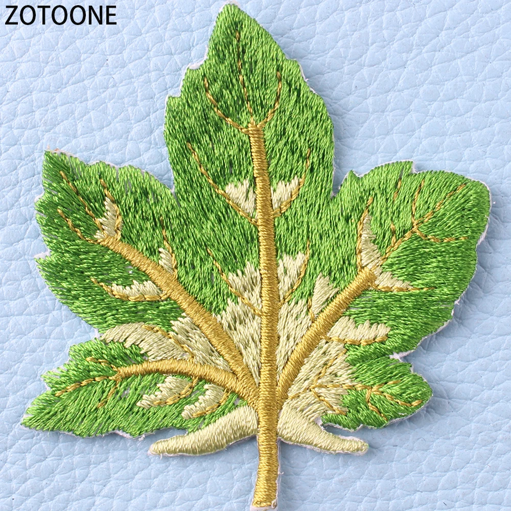 Красочные патчи ZOTOONE с кленовыми листьями для одежды сделай сам вышитая нашивка