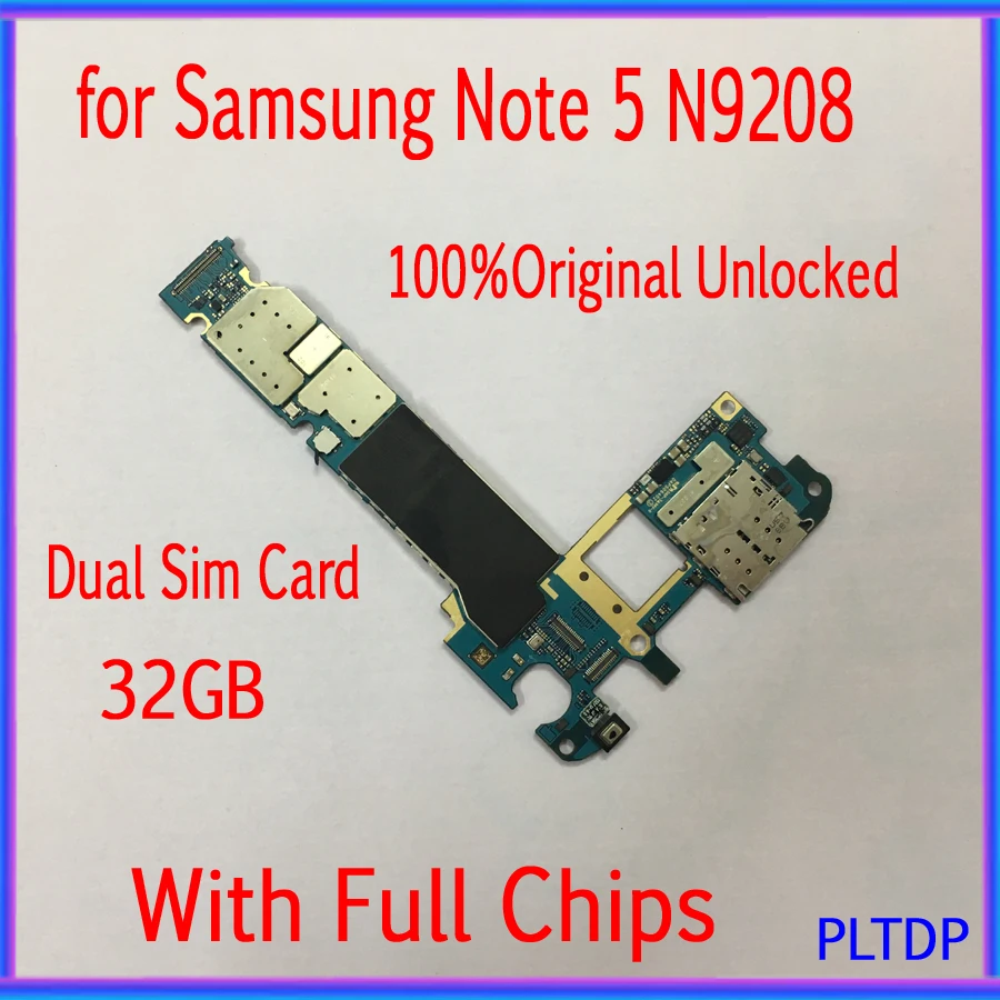 100% разблокированная материнская плата для Samsung Galaxy Note 5 N9208/N920V оригинальная