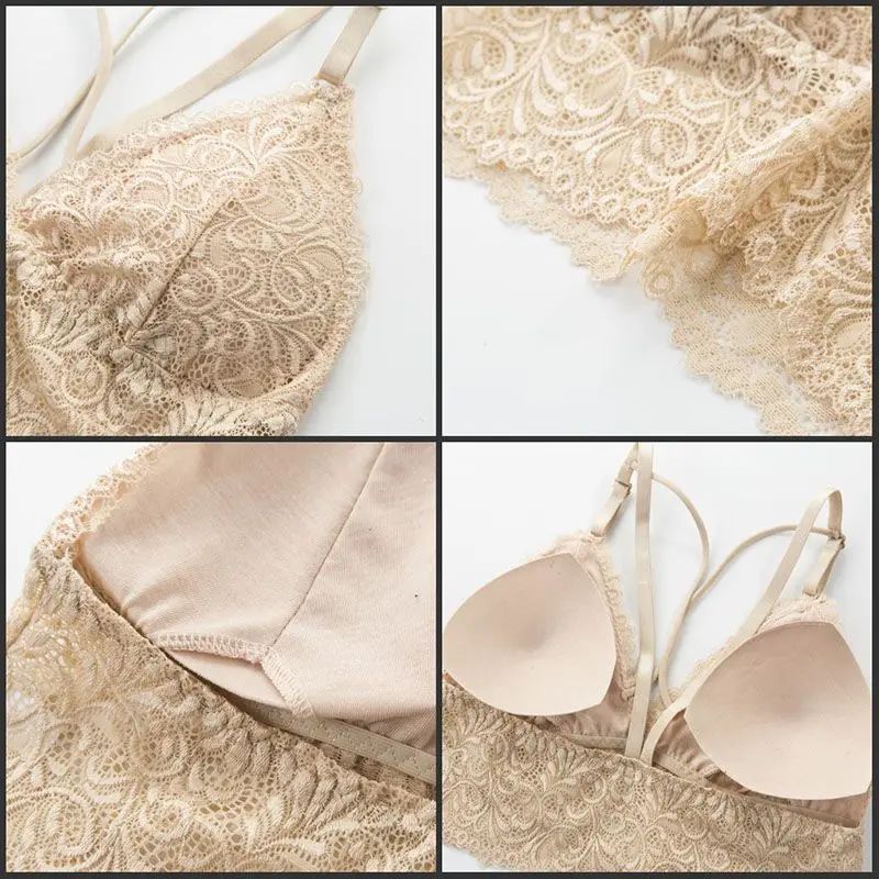 

2018 Women Lace Bra Set Sexy Push Up Padded Lace Bras and Brief Set