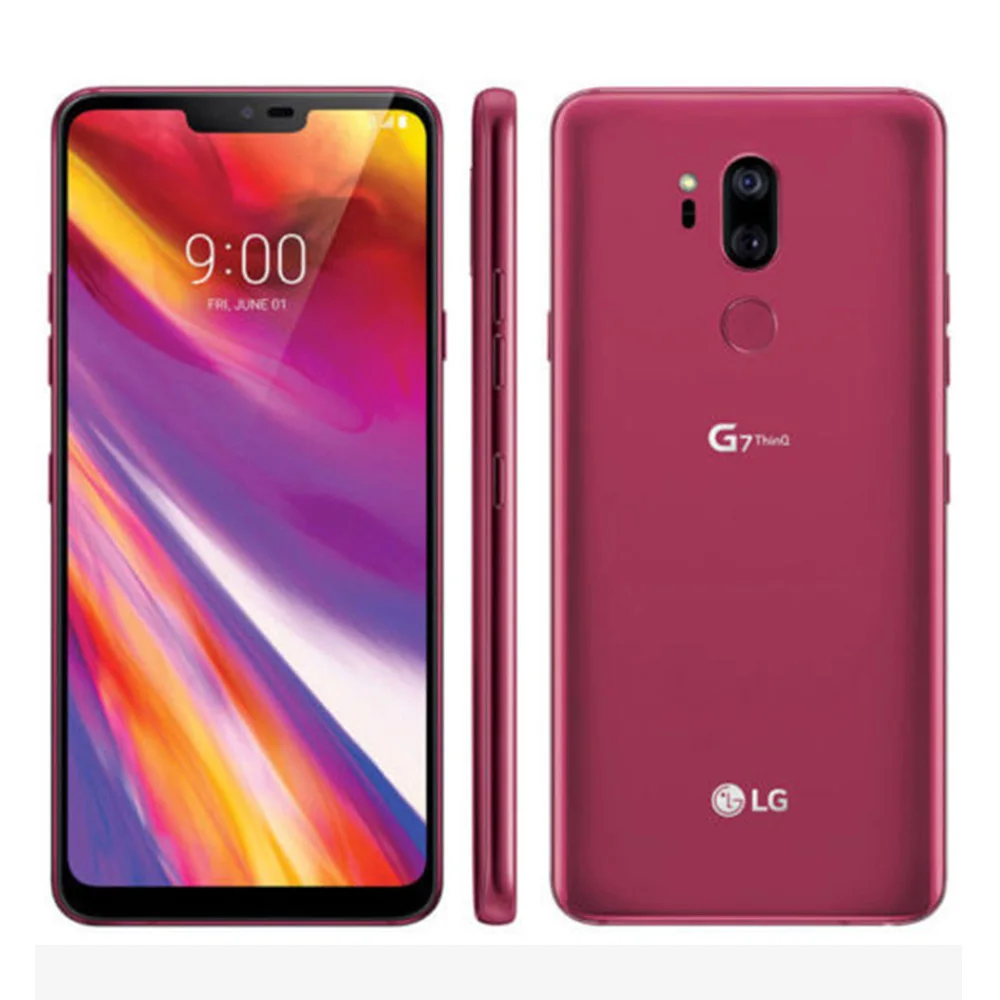Красный Разблокированный LG G7 ThinQ G710 LTE Android Восьмиядерный двойной 16 Мп задняя камера 2160P 6," 64G rom 4G ram NFC Android мобильный телефон - Цвет: Красный