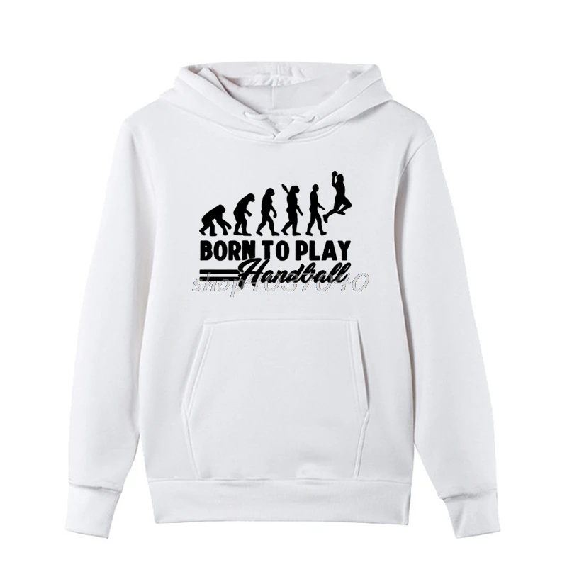 Забавные гандбол Эволюция Born To Play кофты Для мужчин хлопок Флисовые толстовки в