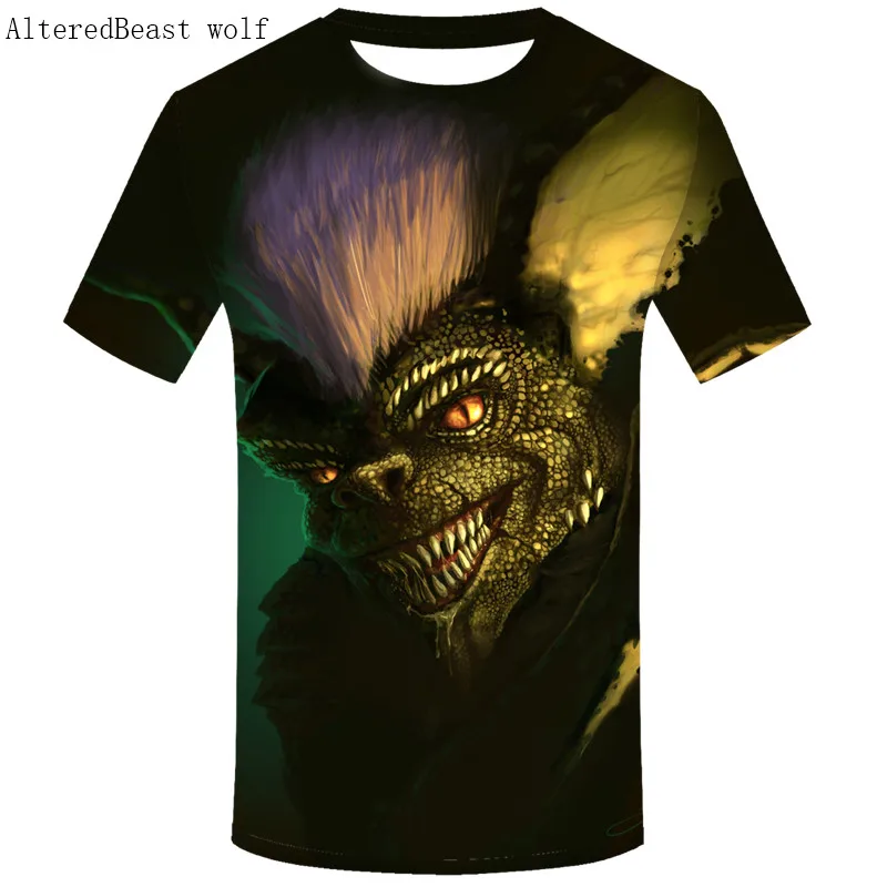 Футболка с принтом Gremlins, Мужская 3D футболка с коротким рукавом, Мужская футболка с воротником, harajuku, модная футболка, базовая Повседневная рубашка, Homme