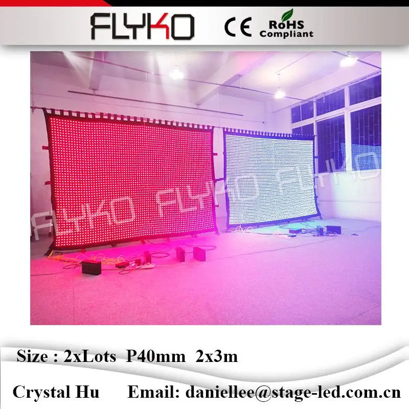 Концертные фоны Складные led видео ткань видения шторы P40mm 2x6m | Лампы и освещение