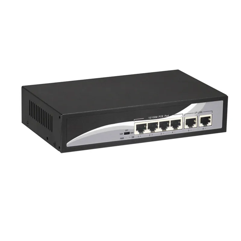 Сетевой коммутатор KuWfi 48 в POE 6 портов 10/100 Мбит/с с 4 портами и 2Uplink Ethernet для