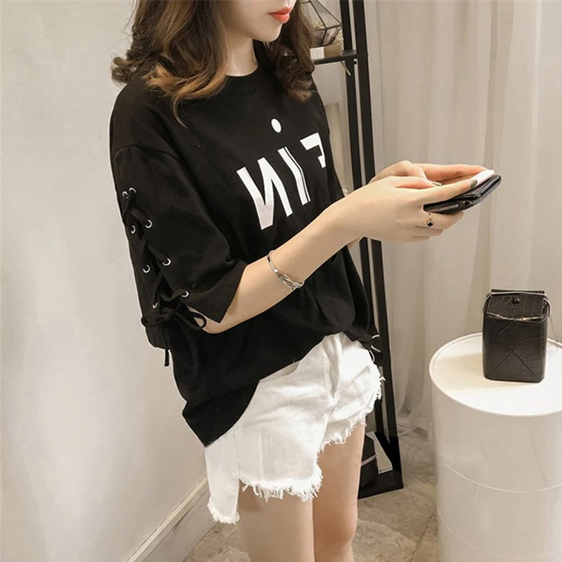 Футболка Для женщин сорочка Femme Camiseta Mujer летние для девочек короткий рукав