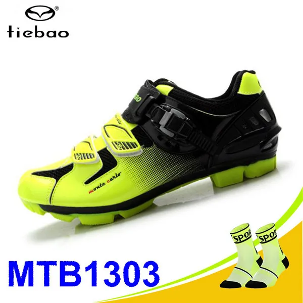 1303 MTB green Tiebao Sapatilha Ciclismo Mtb велосипедная обувь Профессиональная Мужская дышащая велосипедная обувь велосипедная самоблокирующаяся спортивная обувь для верховой езды - Цвет: 1303 MTB green