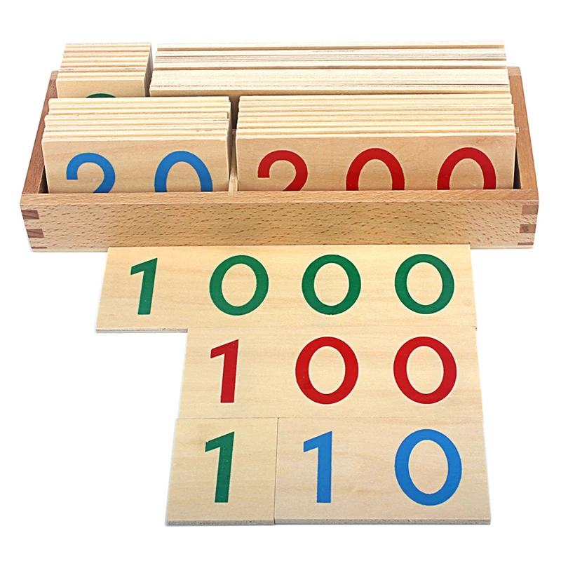 Детские Монтессори математические игрушки 1 9000 деревянные карты Обучающие