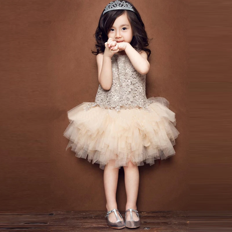 

Children Princess Tutu Dress 3 4 5 6 7 8 Year Girls Summer Clothes Sleeveless Lace Flower Kids Dresses for Girls