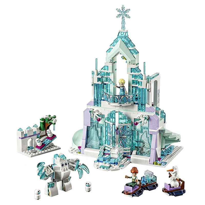 Elsa Anna Ice Dream Romantic Castle Model Building Blocks Cinderella Princess City Set Girl Children Christmas Gift | Игрушки и хобби