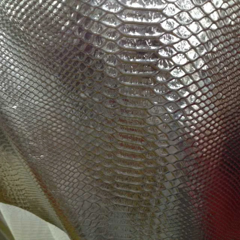 Модный тисненый металлический Змеиный материал из натуральной коровьей кожи