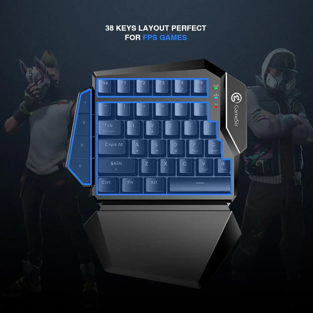 [] GameSir Z2 E-sports игровая беспроводная клавиатура и GM180 мышь комбо 2,4 ГГц Одноручный синий переключатель клавиатура для FPS pubg игры