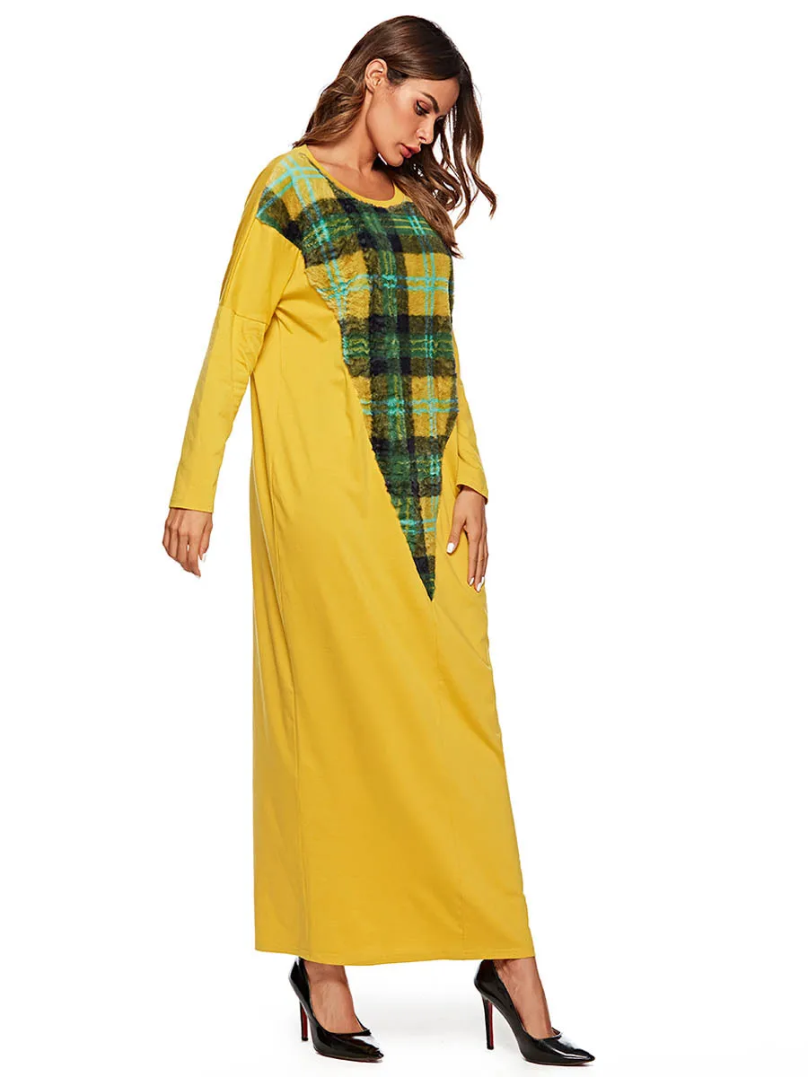 

Cotton Muslim Abaya Gowns Maxi Dress Patch Designs Turkey Islamic Pakistani Kaftan Casual 4XL Dubai Dress Moroccan Kaftan 7464