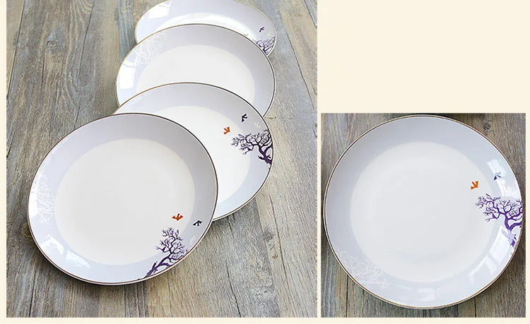 8 шт. комплект реального костяного фарфора сервизы Творческий дерево дизайн