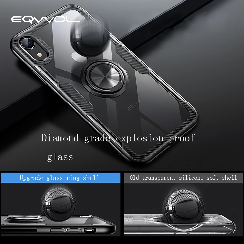 Автомобильный магнитный держатель Eqvvol чехол для iPhone XR XS MAX X 8 Plus 7 6 чехлы-кольца