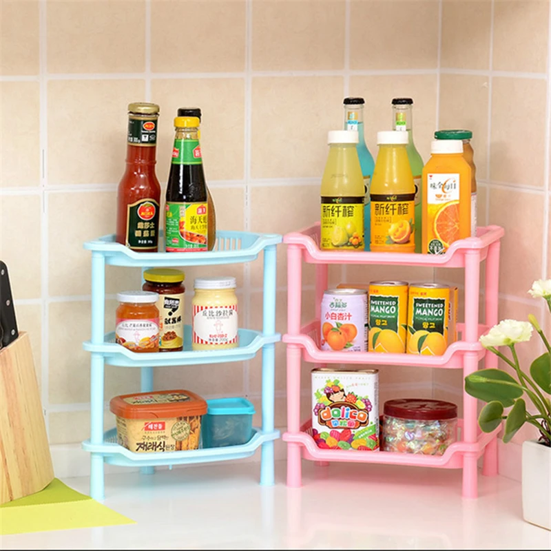 Новая модная полка кухонный стеллаж для хранения съемная трехуровневая стойка
