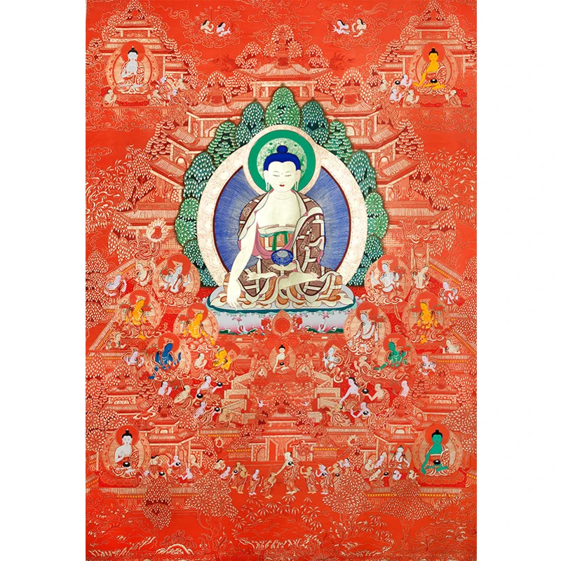 Buddhist Gift Living Room Hanging Painting Tangka Sakyamuni Pure Land Home Decoration | &amp Calligraphy