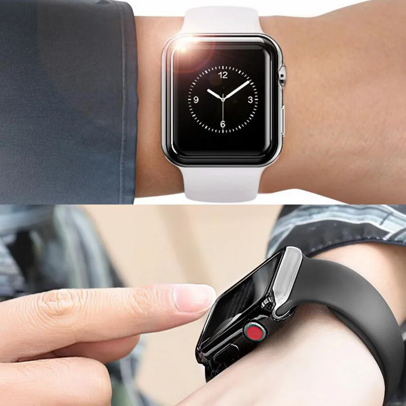 Прозрачный чехол для Apple Watch Series 3 2 1 38 мм 42 360 полностью мягкий прозрачный защитный