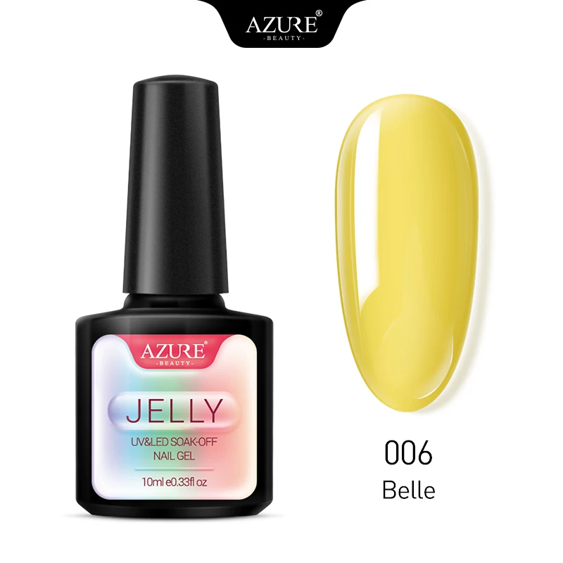 06 AZURE BEAUTY полупрозрачный желе УФ-гель для ногтей Полупостоянный стеклянный конфетный светодиодный лак для ногтей Полупостоянный светодиодный лак - Цвет: 06
