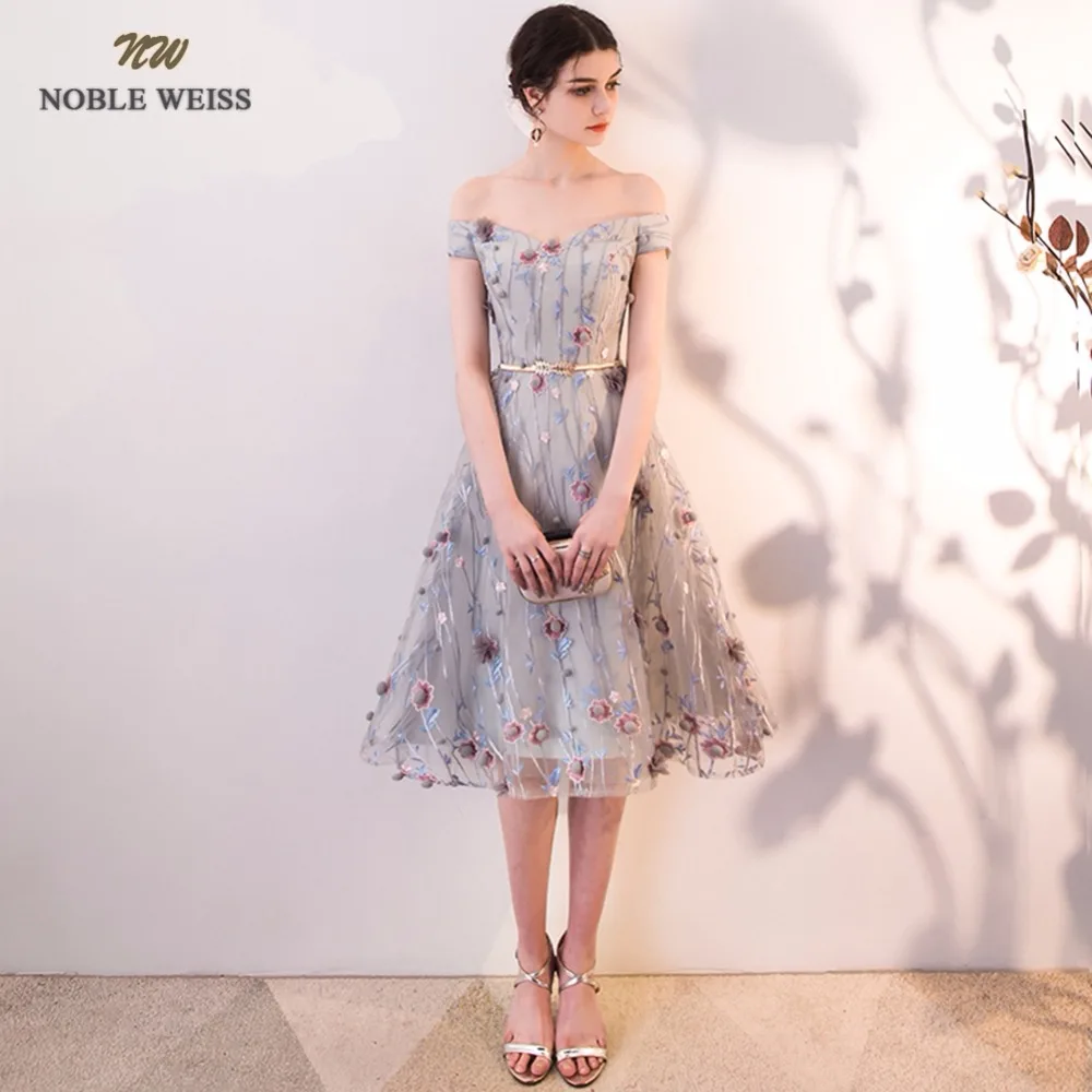 NOBLE WEISS/Лидер продаж; Кружевное Платье До Колена Для выпускного вечера; es Floower Robe De Soiree; ТРАПЕЦИЕВИДНОЕ ПЛАТЬЕ ; платье для выпускного вечера