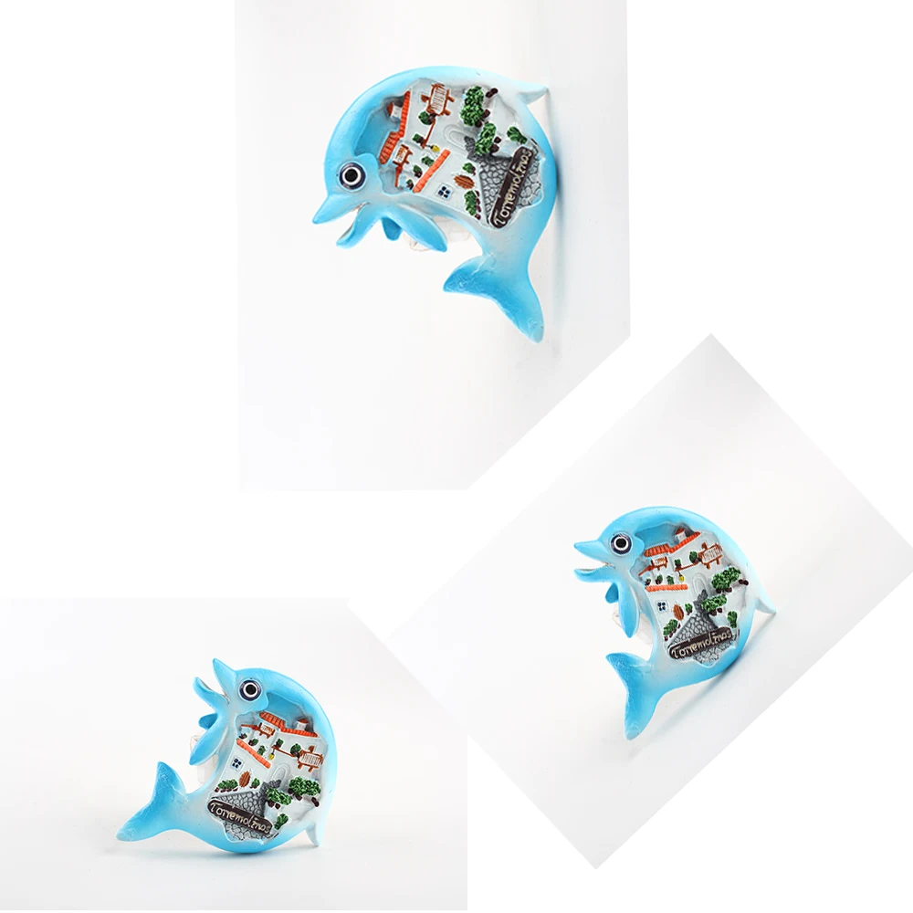 Factory Prces Lovely Dolphin 3D Hand Made Animal Resin Fridge Magnet Souvenir Gift Home Decro Hot Sale | Дом и сад