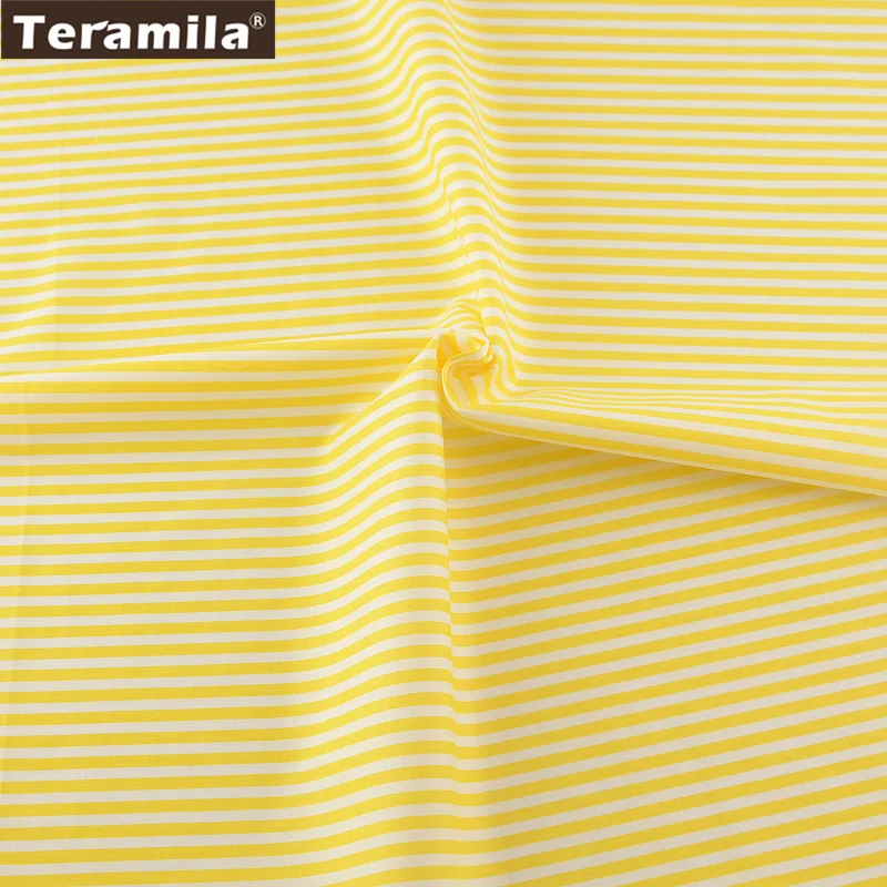 Home Textile Material Bed Sheet Patchwork Quilting Tecido 100% Cotton Fabric Light Yellow Strips Designs Twill Fat Quarter | Дом и сад