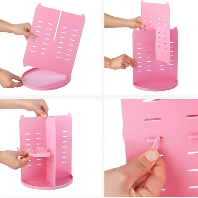 

New Fashion 360-degree Rotating Makeup Organizer Box Brush Holder Jewelry Organizer Case Jewelry Makeup Cosmetic Storage Box