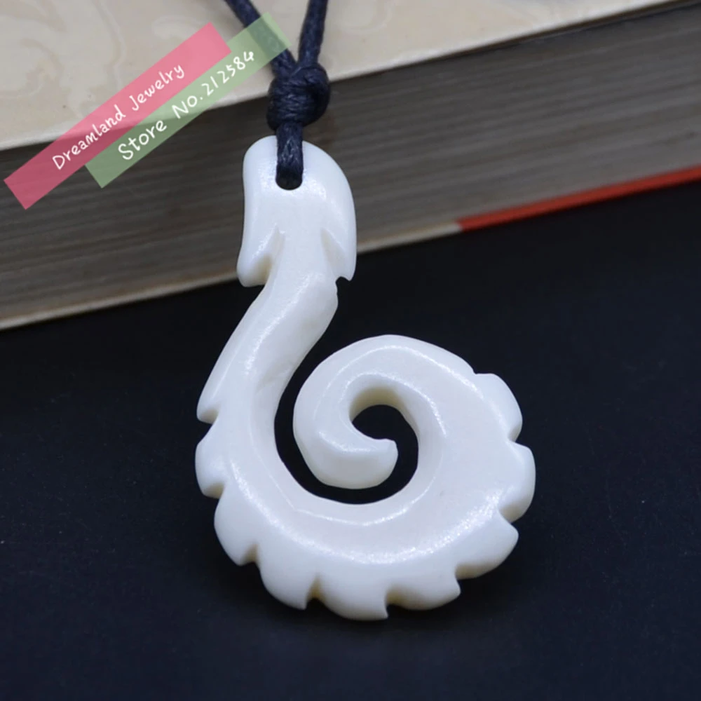 Ожерелье с подвеской в виде рыбьего крючка 1 шт.|yak bone necklace|bone necklacegear necklace |