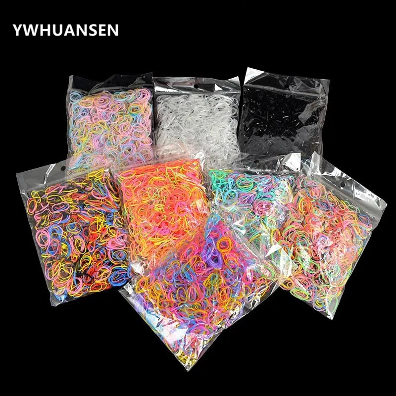YWHUANSEN около 1000 шт./пакет(маленькая посылка) ребенок ТПУ держатели для волос резинка резинки для девочек галстук-бабочка резинка для волос аксессуары