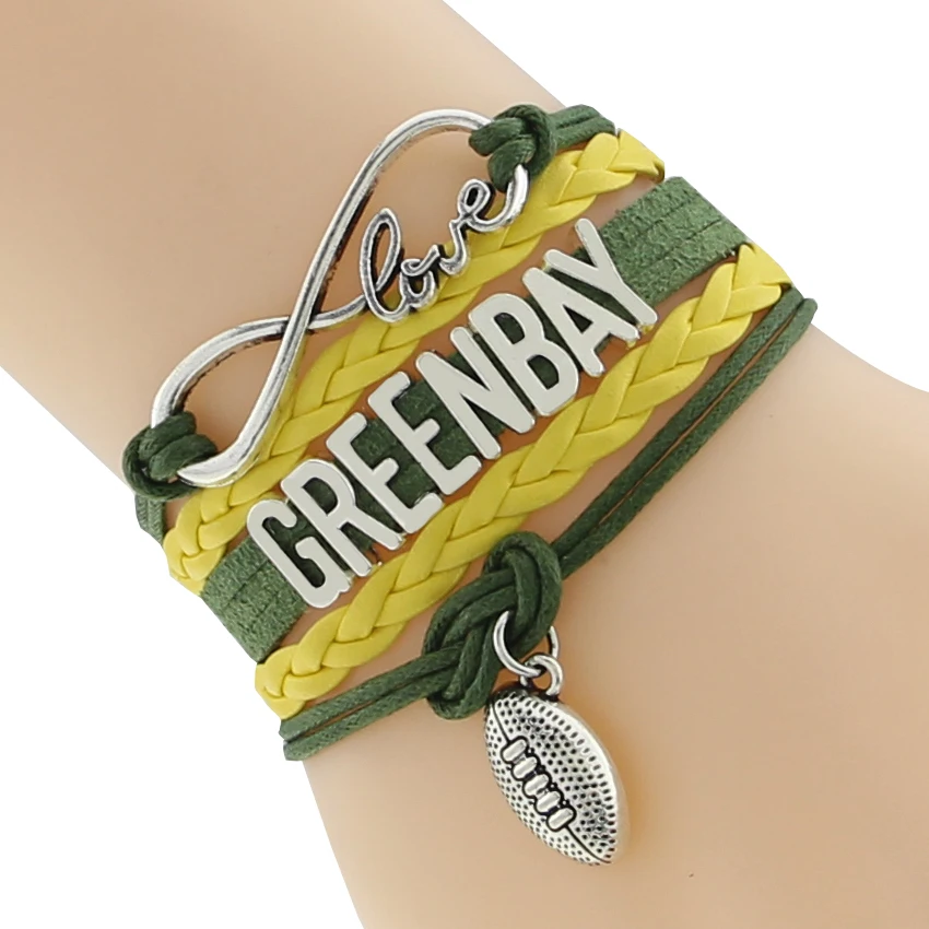 3 шт красивые кожаные браслеты Greenbay с буквенным принтом динамические на цепочке