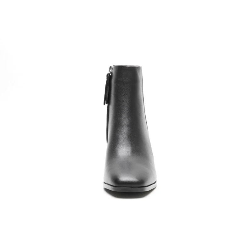 MLJUESE/женские ботильоны из коровьей кожи с квадратным носком на молнии зимние