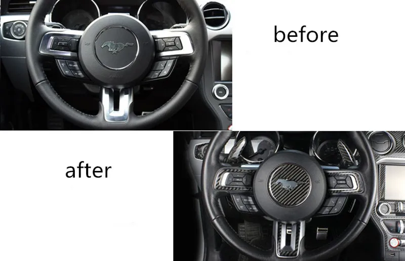 Бесплатная доставка 4 шт карбоновое волокно внутренняя накладка на руль для Ford