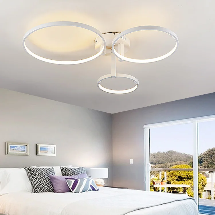 Креативная круглая потолочная лампа акриловое кольцо Светильники для спальни