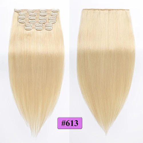 Color 613 Showcoco человеческие прямые волосы remy на клипсах 10 шт. волосы для наращивания на всю голову 16-24 дюйма - Цвет: Color 613
