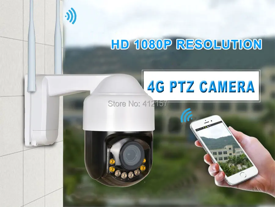 IP66 наружная 3g 4G PTZ камера 1080P LET SIM карта беспроводная wifi ip-камера 4 мм объектив IR 60M P2P мобильный вид Встроенная 32G sd-карта