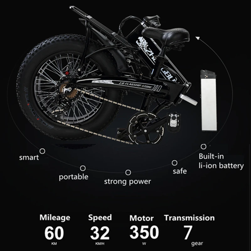 48V 10Ah литиевая батарея 350W мощный двигатель 20 &quot4 0 ширина шины Снег велосипед