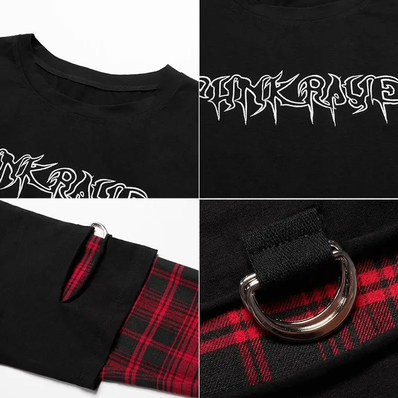 Женская футболка с длинным рукавом в стиле панк PT324TC|Футболки| |