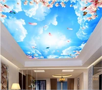 wdbh custom 3d ceiling murals wallpaper home decor painting sky peach flower butterfly 3d wall murals wallpaper for living room