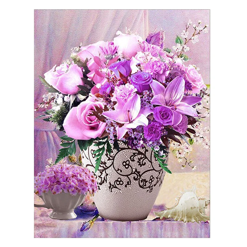 DIY diamond Painting flowers 5d Cross Stitch full embroidery mosaic diamonds wall stickers home decor chrismas gift | Дом и сад