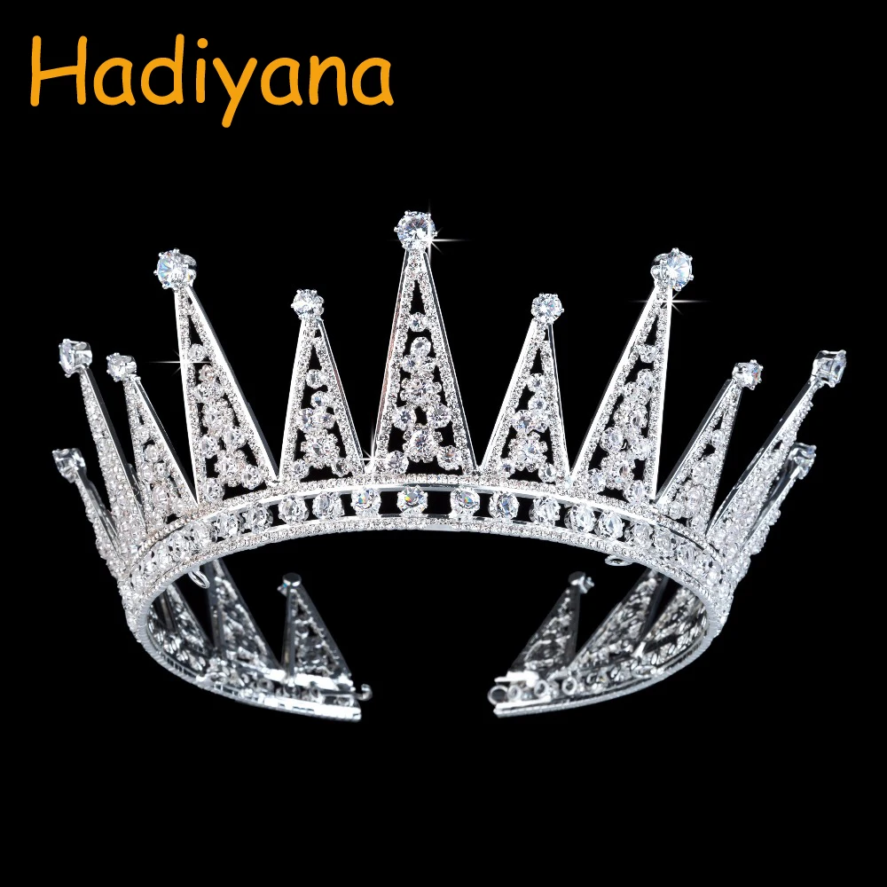 Hadiyana Elegent Crowns Large Size Zirconia Crystal Wave Wedding Bridal Tiaras Crown for Women Hair Accessories Box Pack BC3101 | Украшения