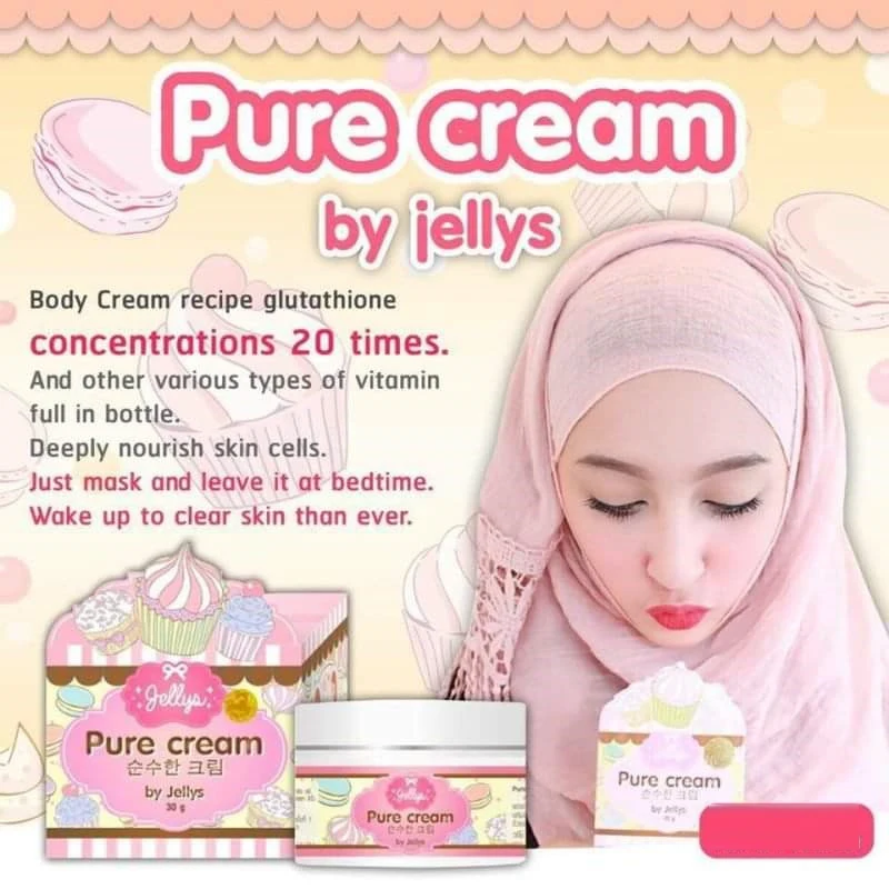 100% Jellys Pure Cream отбеливающий крем белый яркий и аура кожа гладкий здоровый для лица