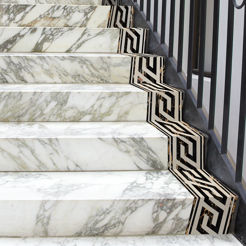 Самоклеящаяся Талия Funlife черный и желтый мрамор греческий узор кухонная