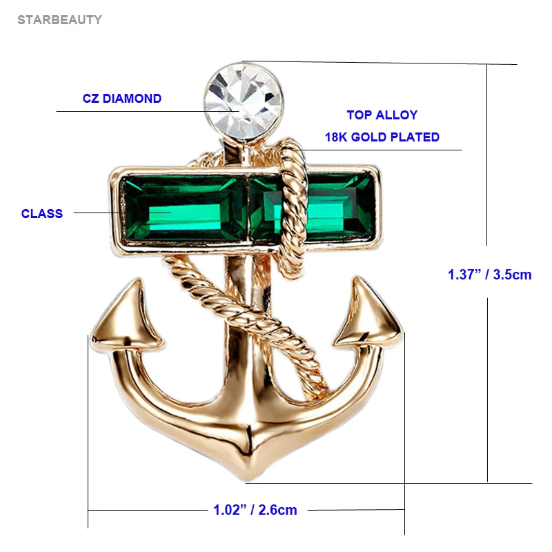 Брошь Якорь в форме глаза бутоньерка для костюма|for men brooch|brooch menmen brooch |